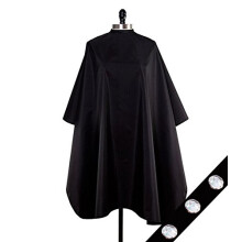 Black Waterproof Salon Cape with Rhinestone Snap Closure for Coloring and Cutting 55x58 Inches