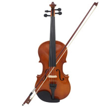 Handmade Solid Wood 4/4 Full Size Violin with Case, Clear Balanced Tone for Beginners and Students