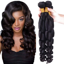 Brazilian Virgin Loose Wave Hair Extensions 3 Bundles 300g 12 14 16 Inch 100% Human Hair Natural