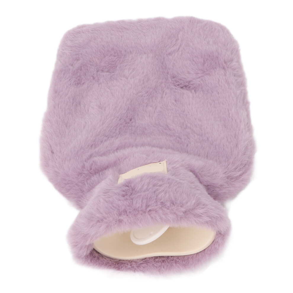 Purple Pvc Hot Water Bag 1000Ml With Plush Cover, Leakproof, 26X17.5cm,