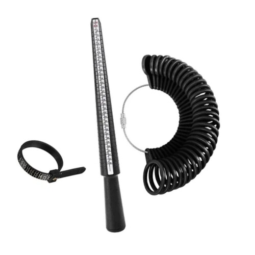 Reusable Adjustable Ring Sizer Set, Plastic, 0-13mm, Black 2