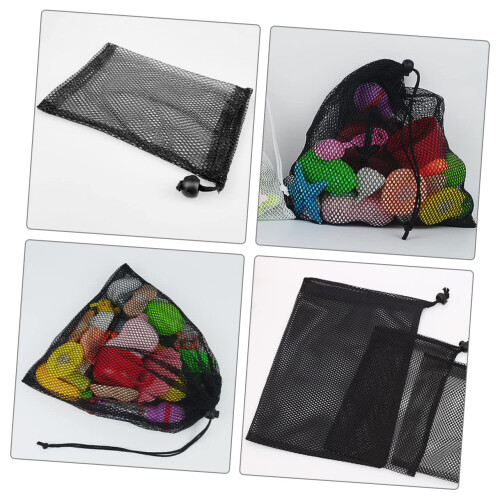 Mesh Drawstring Bags 5 Pack for Golf Accessories Lightweight Polyester Travel Pouches 2
