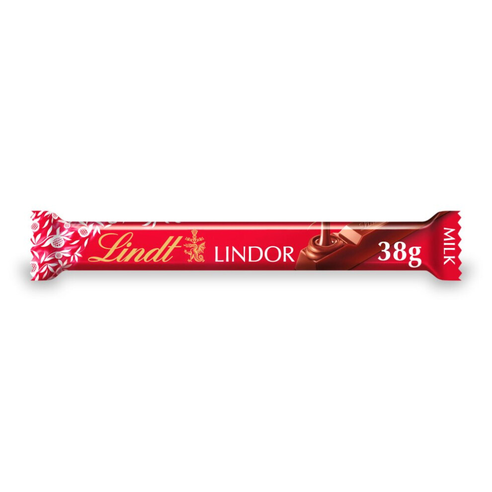 Lindt Lindor Milk Chocolate Bar 38G (Pack Of 24)