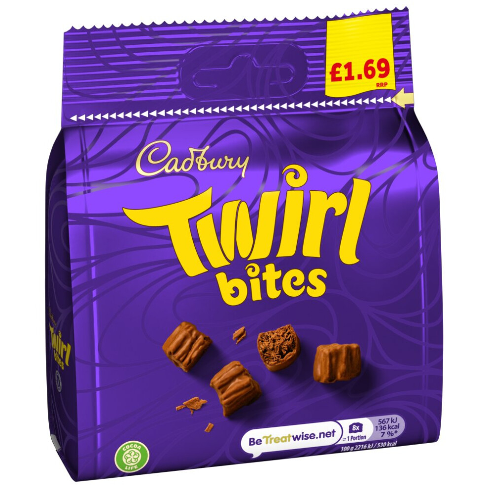 Cadbury Twirl Bites Chocolate Bag 85G (Pack Of 10)