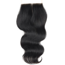 Brazilian Body Wave 4x4 Middle Part Lace Closure 16 Inch Virgin Remy Human Hair Natural Scalp Appearance