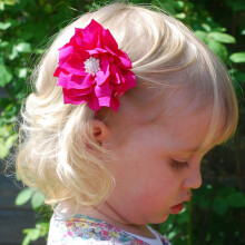 Girls Hair Flower Clips with Sparkling Rhinestone Center, Toddler Floral Hair Clips Set for Party