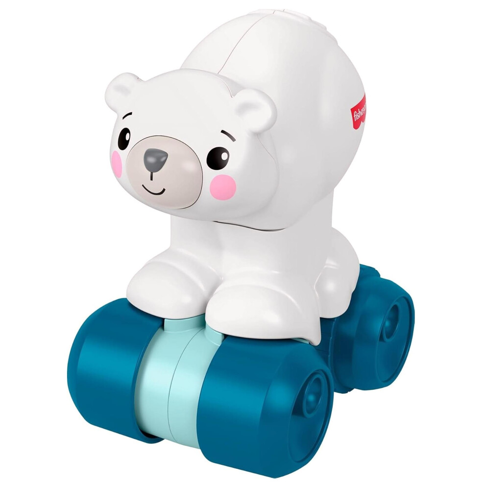 Fisher-Price Fisher-Price Press & Go Polar Bear Baby Crawling Toy Interactive Sensory