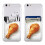 Phone Card Holder Adhesive Wallet, Fried Chicken Drumstick Leather Stick On for iPhone Android 5