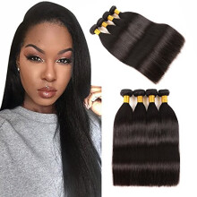 Brazilian Straight Human Hair Bundles 8A Grade 4pcs 20 22 24 26 Inch Virgin Weave Set Tangle