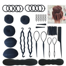 Hair Styling Tools Complete Kit for Women with Bun Maker Braiding and Updo Accessories