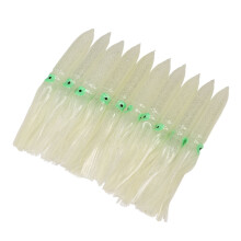 10 Pcs 30cm Silicone Luminous Squid Lure with Hook Transparent