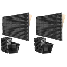 24 Pack Samoprzylepne DźWięKoszczelne Panele Piankowe 2X12X12 Calowe Panele Akustyczne O DużEj GęStośCi, Pianka Akustyczna w KształCie Piramidy