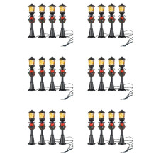 24 Pièces  Lampadaire de Noël Lampe de Train Lampe de Rue Miniature Lumières Décoratives pour Bricolage Maison de Poupée Village Chemin