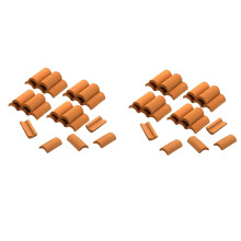 50 Pièces Séries Tuiles de Toit Rouge Modèle Ensemble de Construction Tuiles Miniatures Figurine Aménagement Paysager Bricolage Fée Jardin