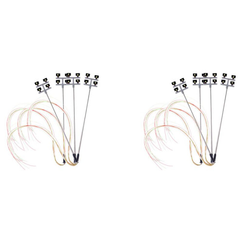 8 PCS HO Scale Model Lighting Tower,Tower Lights Model Lights Layout Lamppost for Train/Garden/Playground/Stadium