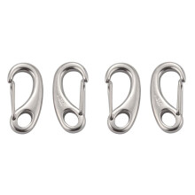 4PCS Boat Marine Stainless Steel Egg Shape Spring Snap Hook Clips Quick Carabiner Outdoor Buckle