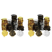 600 Pcs Plastic Gold Coins Pirate Coins Kids Coins for Pirate Party Treasure Chest Games Tokens Toys Cosplay