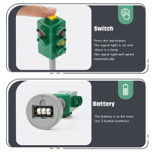2X Traffic Signs Road Light Block with Sound LED Children Safety Traffic Light Model Kids Traffic Light Toys