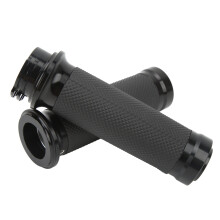 25mm Motorcycle Handlebar Grips Black Aluminum Alloy Rubber Fit Bikes