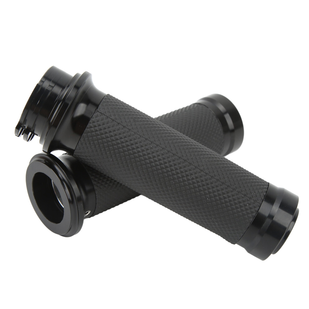25Mm Motorcycle Handlebar Grips Aluminum Alloy Rubber Fit Bikes Black 8741389940335