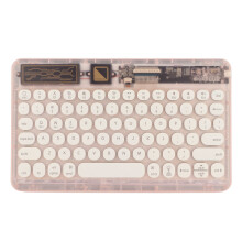 Retro Bluetooth Keyboard Pink Ultra Slim RGB, 200mAh, 10M Range