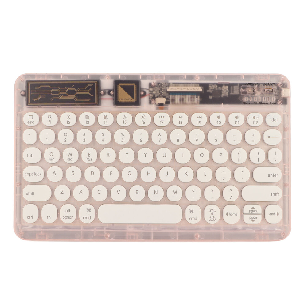 Retro Bluetooth Keyboard Ultra Slim Rgb, 200Mah, 10M Range Pink 8401389941199