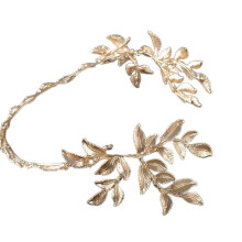 Gold Crystal Bridal Headpiece Handmade Wedding Tiara with Vintage Pearl and Elegant Floral Design
