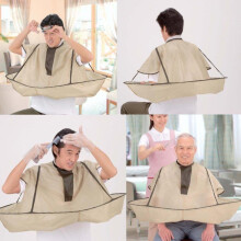 Hair Cutting Cape Umbrella Cloak with Adjustable Neck for Salon and Home, Foldable Yellow
