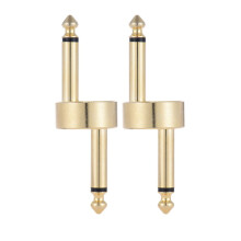 2 Pack Guitar Effects Pedal Couplers, 1/4 Inch Z Type, Low Noise Gold for Pedalboard