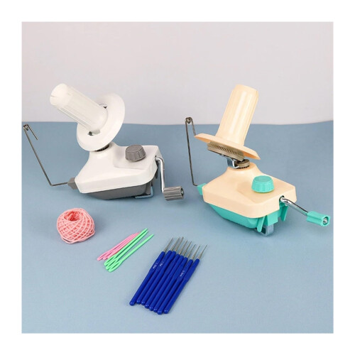 Manual Handheld Yarn Winder for DIY Sewing, Compact Blue Thread Winder with Fast Efficient Coil Output 2