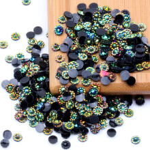 5mm Black AB Resin Rhinestones Flat Back for Nail Art Clothes Jewelry Craft 10000pcs Pack
