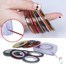 30 Colors Nail Striping Tape Kit with SelfAdhesive Design and Storage Case for Nail Art