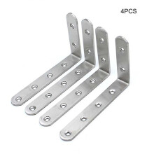 4 Pcs L Shape Bracket Stainless Steel Solid Shelf Support Corner Brace Joint Right Angle Bracket