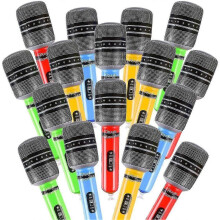 24pcs Inflatable Microphones For 80s 90s Party Decorations - 80s 90s Party Favors Decorations Supplies Plastic Toy Microphone Prop For Kids Adult