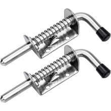 2pcs Garage Door Bolt Latch Spring Latch Steel Spring Bolts Latches And Door Locks 125mm For Garage Door Shed Silver
