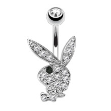Edelstahl, stylisch, niedlich, leicht, sexy Bauchnabelpiercing mit Hasenmotiv, neu