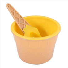 6 teiliges Eiscreme Schalen Set in verschiedenen Farben, Eiscremelöffel, Schüssel Geschirr Set, kreatives Kinder Cartoon Design
