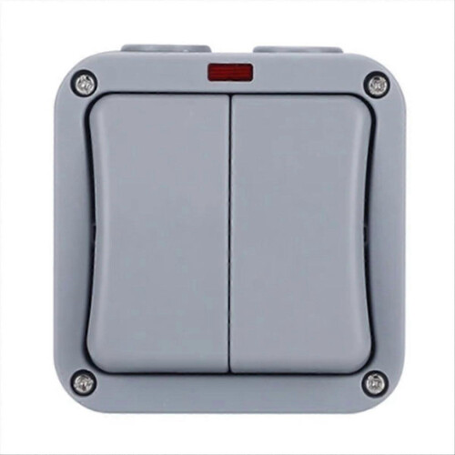 IP66 Wall Electrical Switch 220V Light on Off Security Button (B)