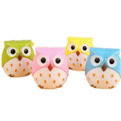 4 PCS Cute Owl Double Hole Pencil Sharpener
