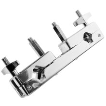 Adjustable Double Cymbal Mount Holder with Universal Drum Clamp for Cowbell and Drum Kit, Sturdy Steel Construction