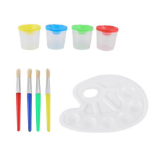 Set di 9 bicchieri di vernice antigoccia con pennelli e tavolozza, bicchieri di vernice con coperchi per bambini