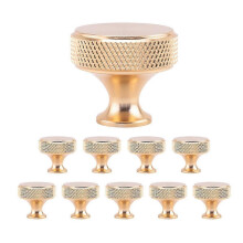 10 Pack Champagne Bronze Knurled Cabinet Knobs Round Kitchen Cabinet Pulls for Drawer Dresser, Cupbo--