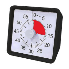 Minuteur visuel 60 minutes pour enfants, minuteur Ă compte Ă rebours visuel pour bureau et cuisine, minuteur Pomodoro silencieux, noir