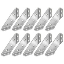 Lot de 10 connecteurs d'angle universels pour meubles, support triangulaire en acier inoxydable.