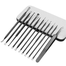 Mitesserentferner Set, 11 teilig, Pickelentferner, Akne Set gegen Mitesser