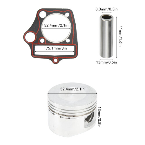 52.4mm 110cc 125cc Piston Ring Kit 2