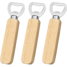 Apribottiglie portatile con manico in legno per birra, bibite e altre bevande analcoliche Confezione da 3