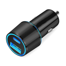 Dual USB Car Charger Adapter 20W Fast Charge Car Charger Compatible for iPhone Cigarette USB Charger(Black)