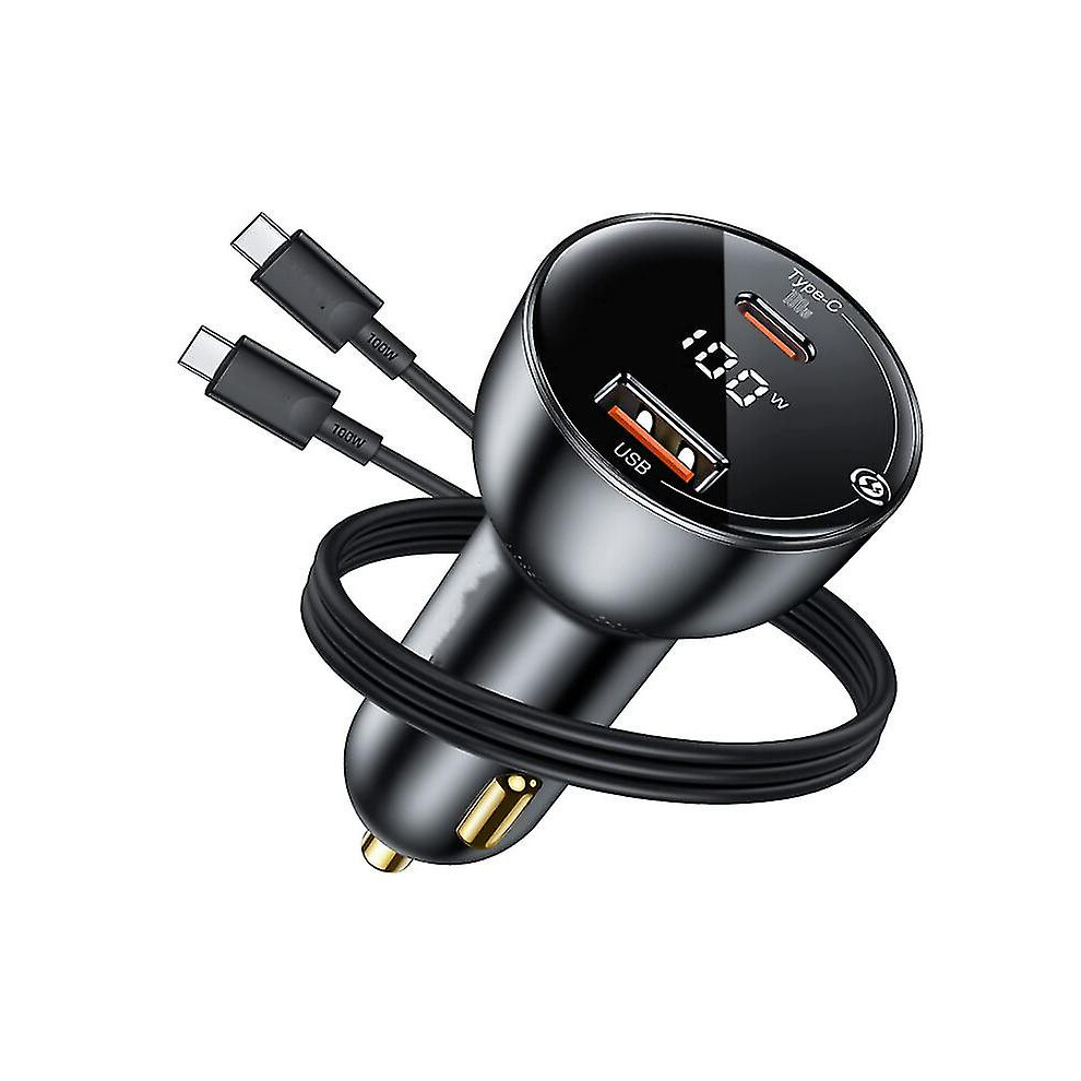 100W Usb Car Charger, Pd3.0 Qc4.0 Fast Charging Led Cigarette Lighter Usb Charger Adapter Compatible(Black) Black 9331525423670