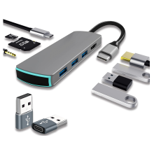 USB C Hub-Dongle, USB C to HDMI Multiport Adapter, Gray